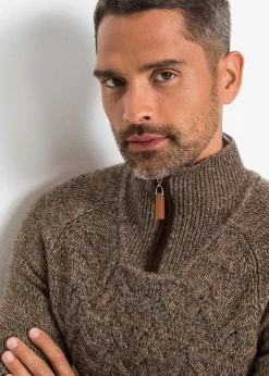 Discount Zopfstrick Troyer-Pullover mit Wollanteil Herren Große Größen|Pullover & Strickjacken